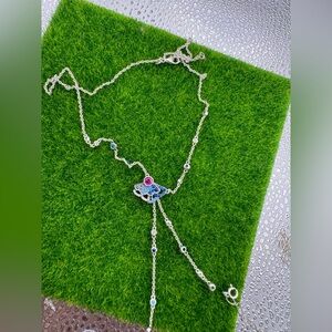 Used Pandora Silver and Blue Y-Style Necklace